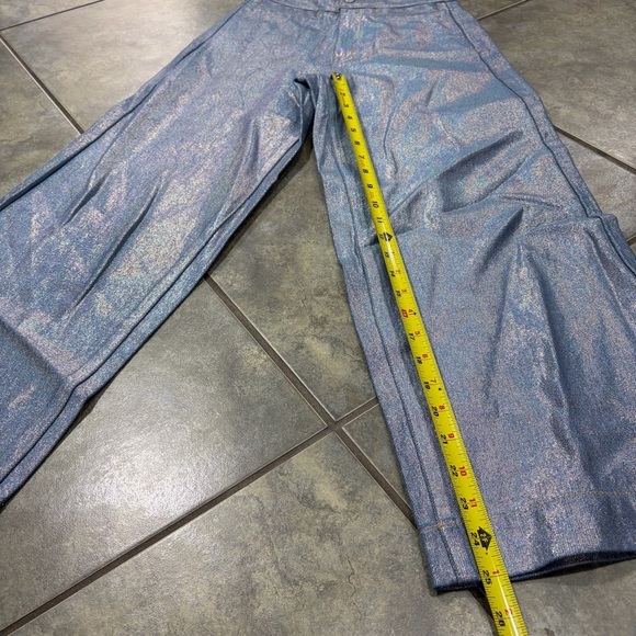 Habitual Girls Sz 14 Wide Leg High Rise Metallic Jeans Like New Comfy Stylist - Picture 8 of 10